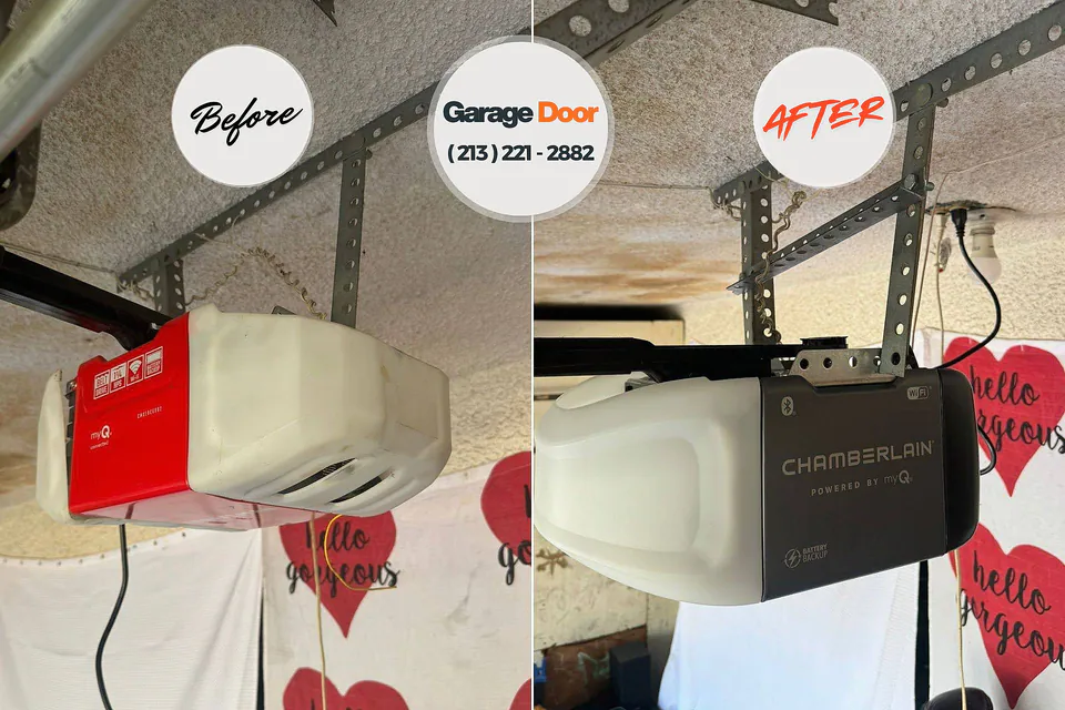 Before and after: Garage Door Emergency Repair Central City, IL